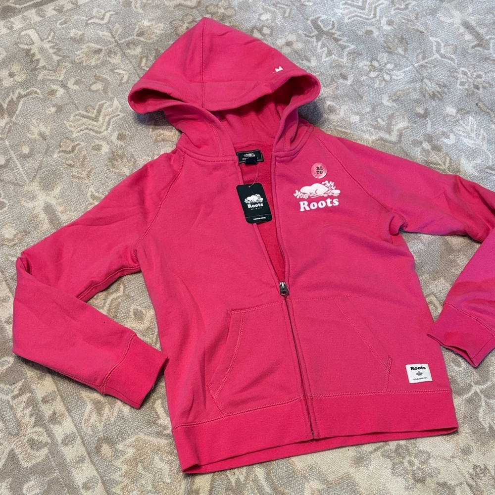 Roots Kids Hoodie Jacket Pink